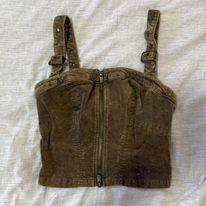 Brown Denim Going Out Top